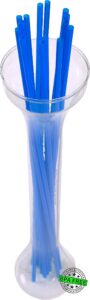 made in usa pack of 250 unwrapped bpa-free plastic slim extra long drinking straws (blue - 18" x 0.21")