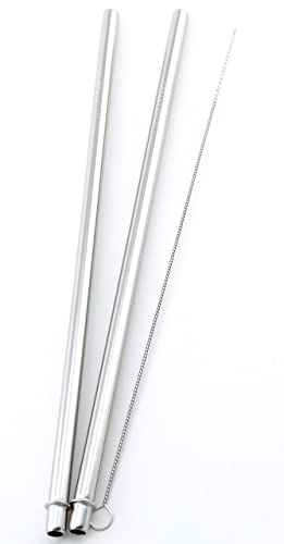 2 Stainless Steel Straws Compatible With Tervis Tumbler 24 oz Travel Insulated Clear Drinking Cup Lid CocoStraw Brand