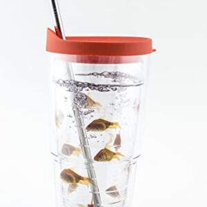 2 Stainless Steel Straws Compatible With Tervis Tumbler 24 oz Travel Insulated Clear Drinking Cup Lid CocoStraw Brand