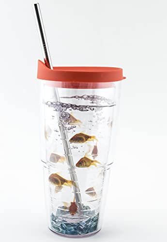 2 Stainless Steel Straws Compatible With Tervis Tumbler 24 oz Travel Insulated Clear Drinking Cup Lid CocoStraw Brand