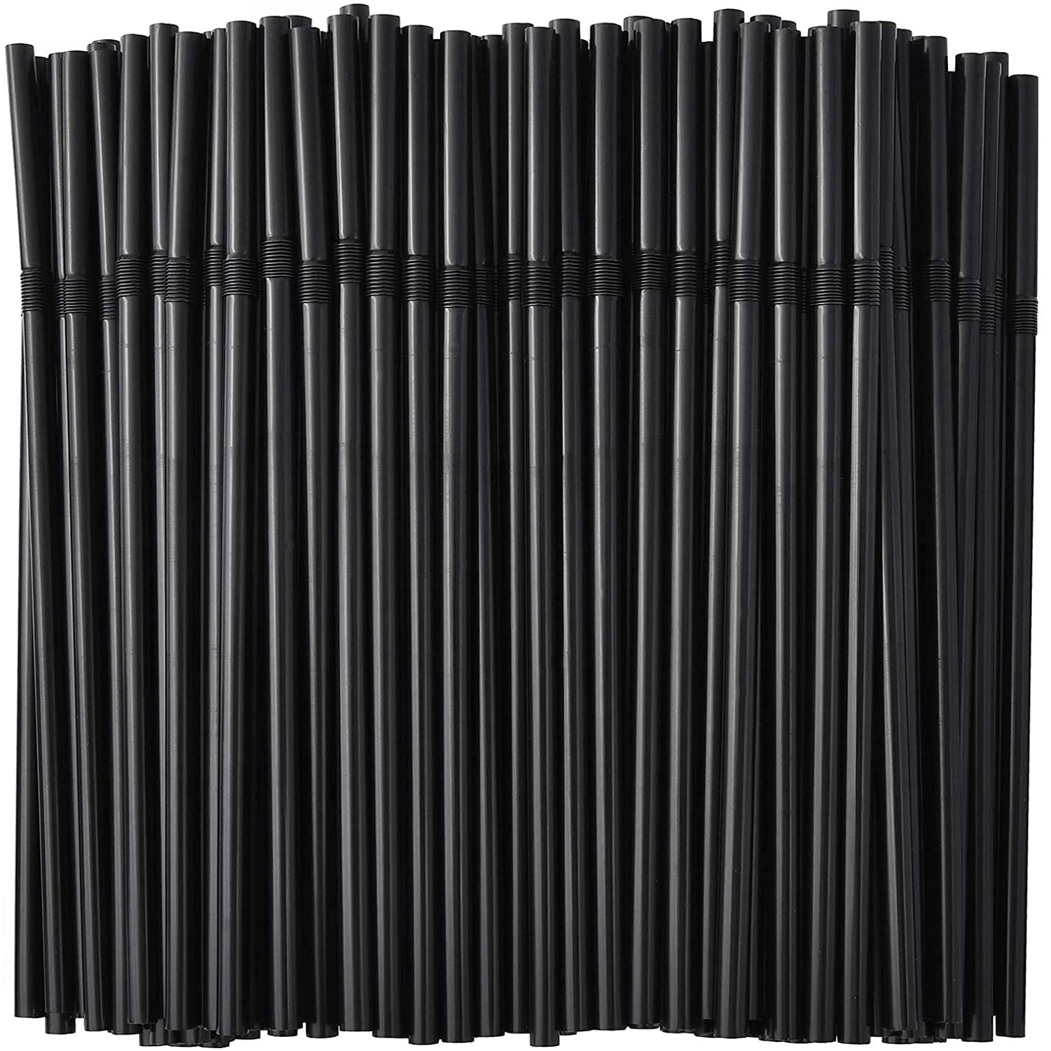 ALINK 500 Black Flexible Straws + 500 Clear Flexible Straws