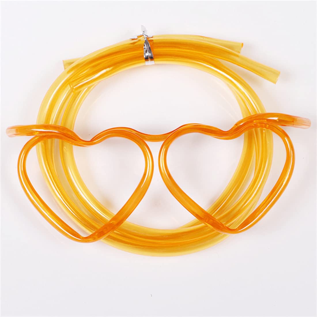 Dzrige 4 Pieces Silly Straw Glasses,Valentine's Day Heart Eyeglasses Straw,Crazy Fun Drinking Straw Eye Glasses,Reusable Loop Straw for Annual Meeting,Fun Party,Birthday,Wedding (4 Colors)