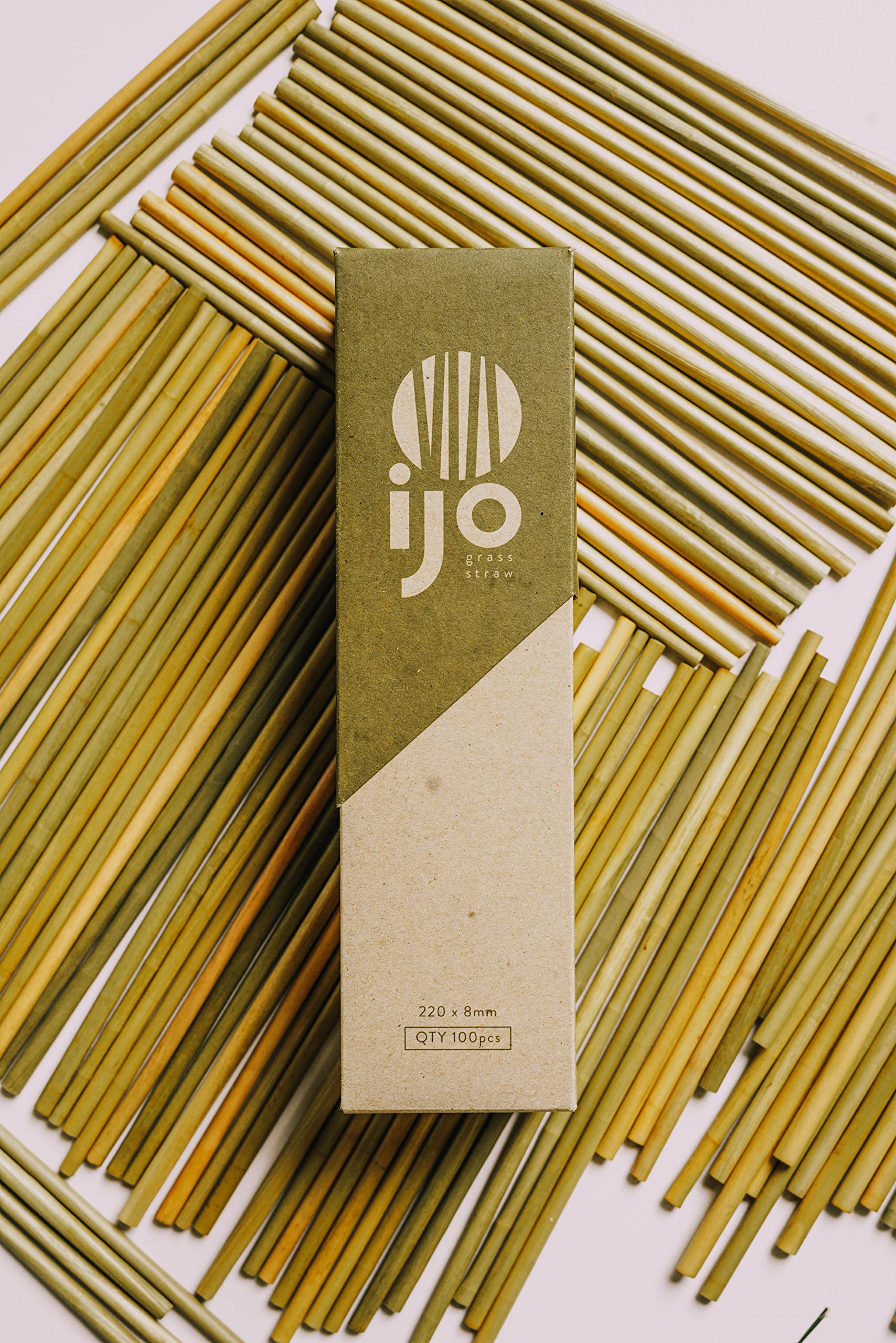 ijo grass straw IJO grass straws 100% natural, biodegradable, compostable, plastic free, eco drinking straws Pack of 100