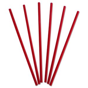dixie 10.25" wrapped polypropylene plastic giant straw by gp pro (georgia-pacific), red, gw104, 1,200 count (300 straws per box, 4 boxes per case)