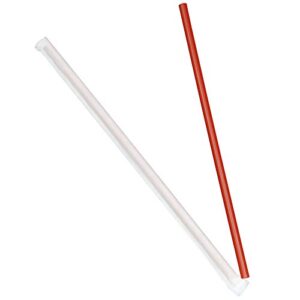 Dixie 10.25" Wrapped Polypropylene Plastic Giant Straw by GP PRO (Georgia-Pacific), Red, GW104, 1,200 Count (300 Straws Per Box, 4 Boxes Per Case)