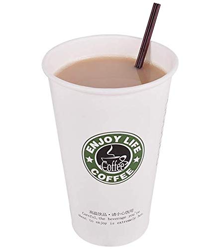 WOIWO 100Pcs Disposable Coffee Sucker Straws, Drinking Straws Hot Drinks Stirring Rods