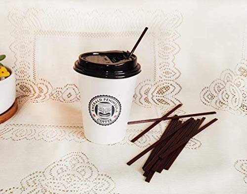 WOIWO 100Pcs Disposable Coffee Sucker Straws, Drinking Straws Hot Drinks Stirring Rods