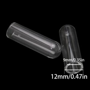 YHXiXi 10PCS 12mm Transparent Glass Straw Cover, Glass Straw Tip, Reusable Drinking Straw Tip, Drinking Straw Cap, Dust-Proof Straw Plug, Glass Straw Cover Tip