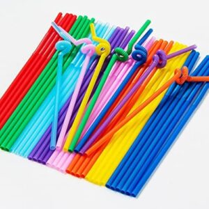 400 count 10.2 inch colorful flexible plastic drinking straws,bendable long thick disposable artical straws,for party,for use with any jumbo cup or water bottle,bap free,diameter 0.24 inch