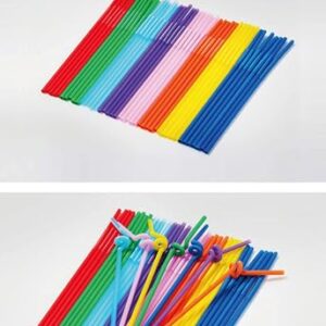 400 Count 10.2 Inch Colorful Flexible Plastic Drinking Straws,Bendable Long Thick Disposable Artical Straws,for Party,for Use with Any Jumbo Cup or Water Bottle,BAP Free,Diameter 0.24 inch