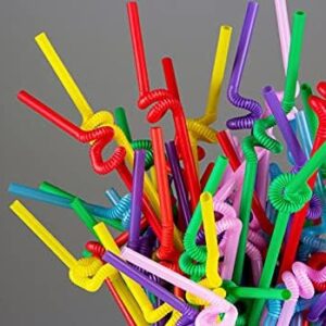 400 Count 10.2 Inch Colorful Flexible Plastic Drinking Straws,Bendable Long Thick Disposable Artical Straws,for Party,for Use with Any Jumbo Cup or Water Bottle,BAP Free,Diameter 0.24 inch