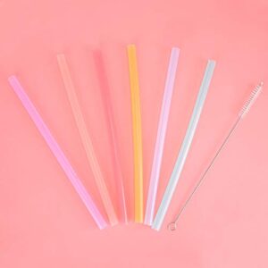 Straws, Silicone Straws Reusable 6pcs Silicone Portable for Home Cofee Shope for Travel Camping