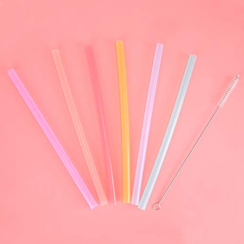 Straws, Silicone Straws Reusable 6pcs Silicone Portable for Home Cofee Shope for Travel Camping