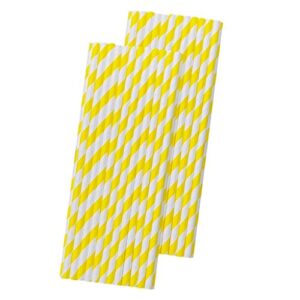 chdhaltd 25pcs/pack paper disposable straws, natural eco friendly biodegradable straws for wedding,party disposable straws(yellow)