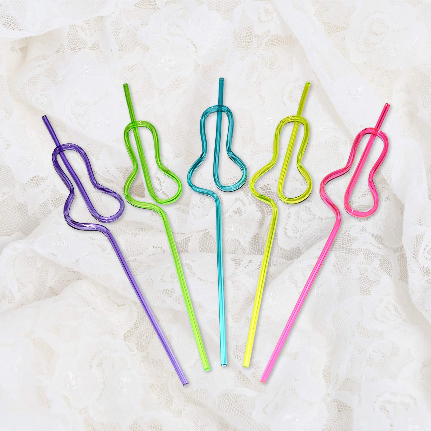 Party Supply Co. Bachelorette Straws, Penis Straw Party Favor, Funny Naughty Straws, Multi Colored Pack (Pack of 25)