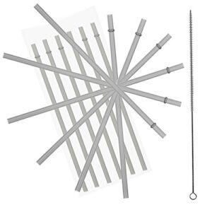 10.5 inch, set of 6 smoke replacement acrylic straws and 1 nylon straw cleaning brush for 16oz, 20oz, 24oz tumblers. (smoke, 10.5)