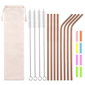 senyi 8 stainless steel metal straws, colorful beverage straws, reusable straws, suitable for 20-ounce cups. 8.5x0.27x0.27, stainless steel,colorful