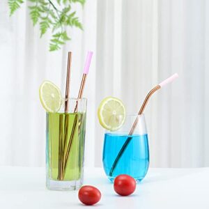 SENYI 8 stainless steel metal straws, colorful beverage straws, reusable straws, suitable for 20-ounce cups. 8.5x0.27x0.27, Stainless Steel,Colorful