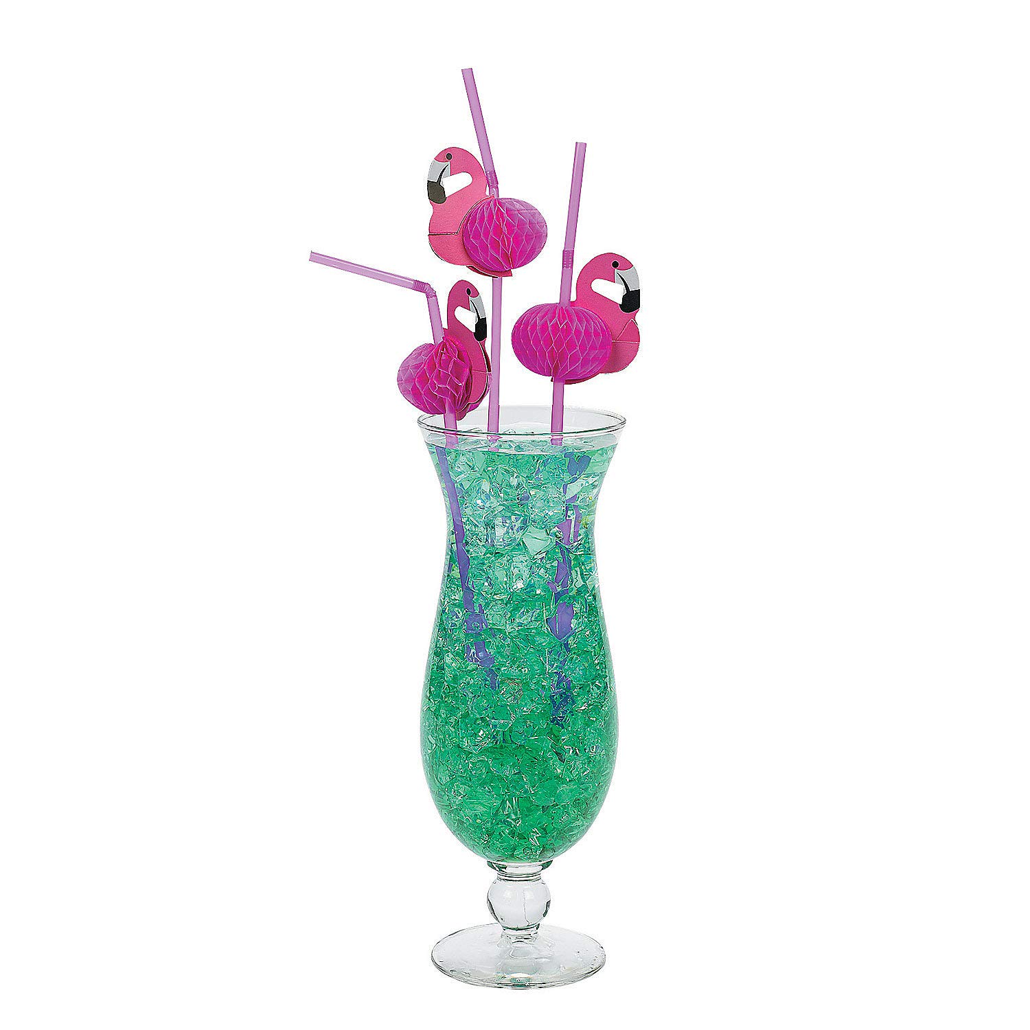 Oriental Trading Company OTC 48 Flamingo Straws/Luau Party Table Decor/Cardboard/Tissue Flexi-Straws/4 Dozen Tropical Drinks