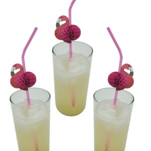 Oriental Trading Company OTC 48 Flamingo Straws/Luau Party Table Decor/Cardboard/Tissue Flexi-Straws/4 Dozen Tropical Drinks