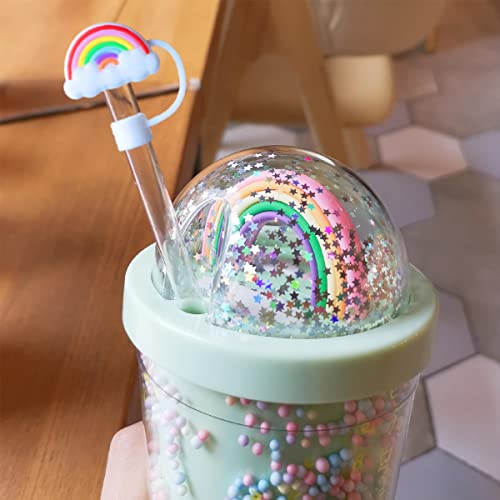 10 Pcs Silicone Straw Cover Cap, Reusable Drinking Straw Caps Lids Dust-Proof, Cloud Shape Straw Protector for 6-8 mm Cute Straw Plugs Trave Home Outdoor (Multi)