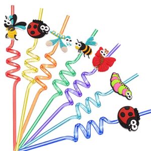 bee insect themed party straws 24 bee insect party decorations reusable bee insect plastic straws for bee insect themed party, bee insect party birthday party decorations, holiday birthday decorations