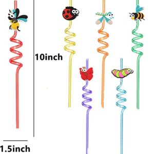 Bee Insect Themed Party Straws 24 Bee Insect Party Decorations Reusable Bee Insect Plastic Straws for Bee Insect Themed Party, Bee Insect Party Birthday Party Decorations, Holiday Birthday Decorations