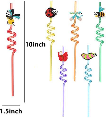 Bee Insect Themed Party Straws 24 Bee Insect Party Decorations Reusable Bee Insect Plastic Straws for Bee Insect Themed Party, Bee Insect Party Birthday Party Decorations, Holiday Birthday Decorations