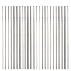 brightbuy set of 48 stainless steel straws 10.5'' reusable metal drinking straws for 30oz tumblers yeti 6mm diameter (48 straight)
