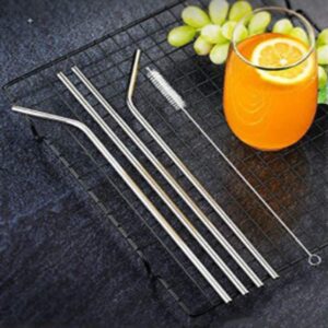 Reusable Metal Straw Pack of 16 Sets With 2 Tube Brash And Travel Package Stainless Steel Straws Drinking for 20 24 30 oz Tumbler