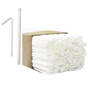 perfect stix flexible wrapped jumbo clear straws. 800 count (2-400ct packs) of straws individually wrapped 7.75-inch-long plastic (pack of 2)