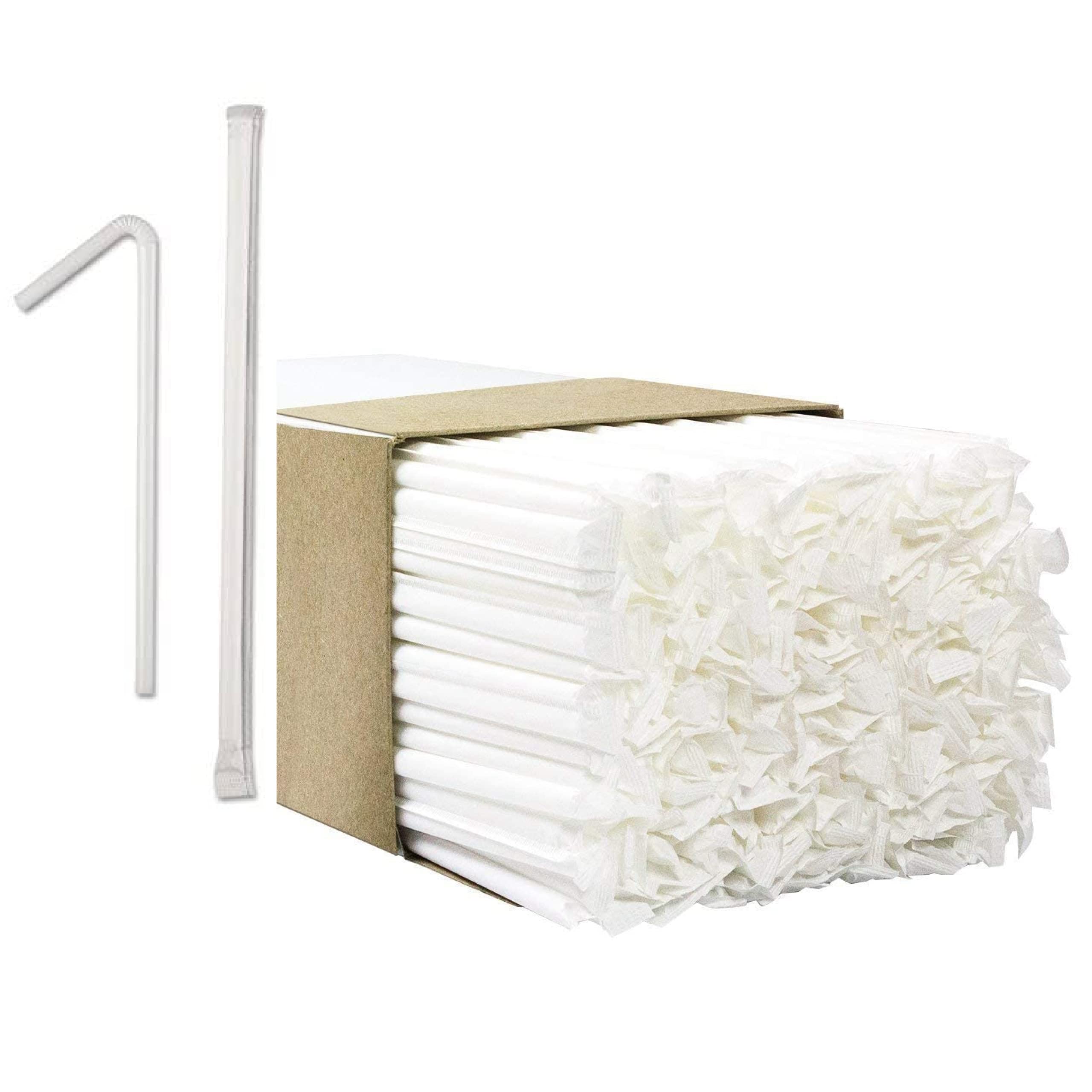 Perfect Stix Flexible Wrapped Jumbo Clear Straws. 800 Count (2-400ct packs) of Straws Individually Wrapped 7.75-Inch-Long Plastic (Pack of 2)