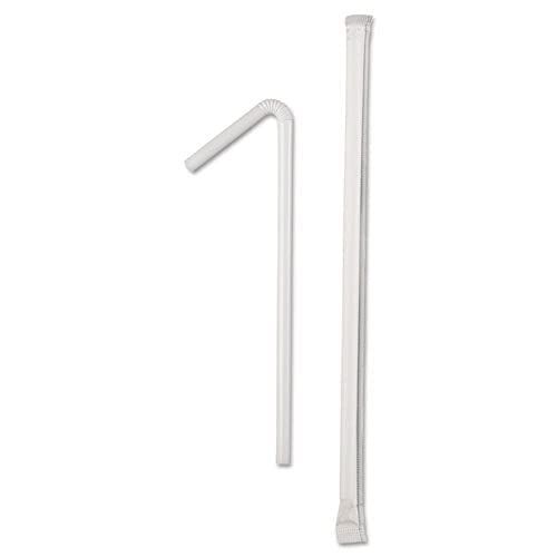 Perfect Stix Flexible Wrapped Jumbo Clear Straws. 800 Count (2-400ct packs) of Straws Individually Wrapped 7.75-Inch-Long Plastic (Pack of 2)