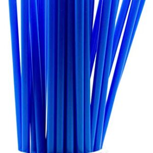 Made in USA Pack of 250 Unwrapped BPA-Free Plastic Slim Drinking Straws (Blue - 10" X 0.21")