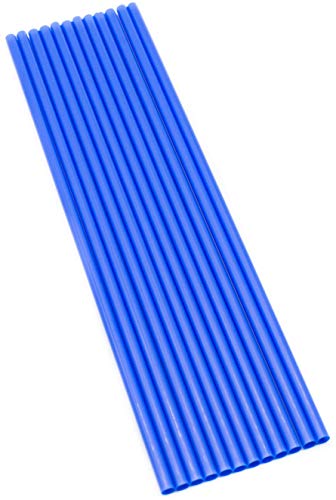 Made in USA Pack of 250 Unwrapped BPA-Free Plastic Slim Drinking Straws (Blue - 10" X 0.21")