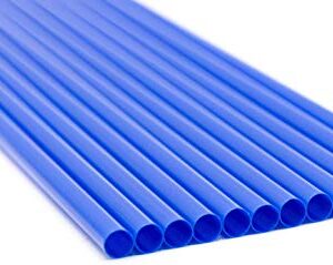 Made in USA Pack of 250 Unwrapped BPA-Free Plastic Slim Drinking Straws (Blue - 10" X 0.21")