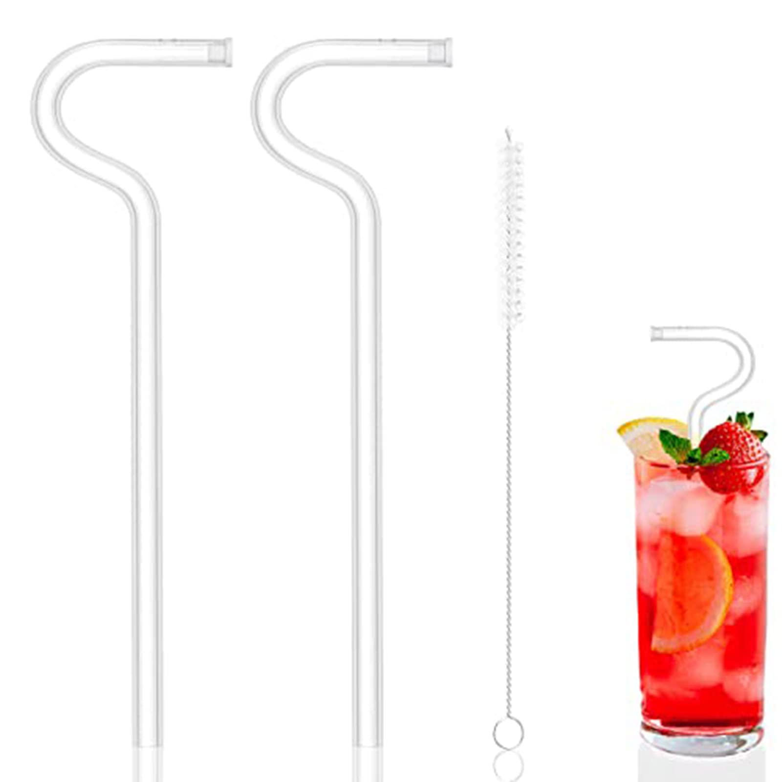 Reusable Anti Wrinkle Straw, Drinking Glass Straws Lip Wrinkle for Stanley Cup, Set of 2 Anti Lip Wrinkle Straw and 1 brush