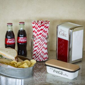 TableCraft 10109 Coca-Cola Red & White Striped Straws (Unwrapped), Pack of 100