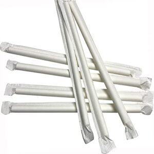 Perfectware Clear Giant 8 Wrapped 8" Plastic Milkshake Straws-600 Count Clear Wrapped Drinking Straws, 8 inch Length (Pack of 600), 8" Wrapped Plastic Milkshake Straws 3 Inches Wide. 7.5mm Thick.