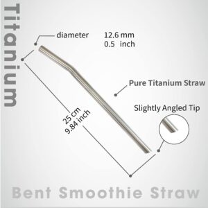 TiKOBO Pure Titanium Smoothie Straw-Bent, Boba Straw, reusable metal straw, no metallic aftertaste, for all drinks