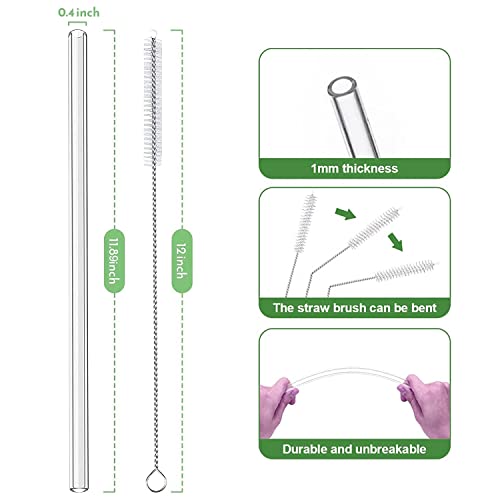 6 Pack Replacement Straws Compatible Stanley 30oz 40oz Tumbler, Plastic Clear Reusable Straws with Cleaning Brush/Straw Tips Cover for Stanley Adventure Travel Tumbler Stanley Cup Accessories (clear)