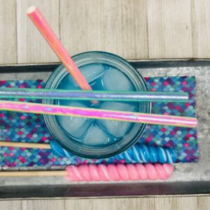 Iridescent Foil Paper Straws - Birthday Party - Valentine Party - Pink Blue Green White Pearl - 7.75 Inches - 100 Pack