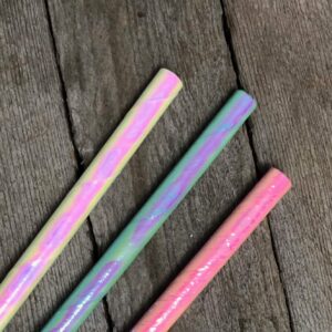 Iridescent Foil Paper Straws - Birthday Party - Valentine Party - Pink Blue Green White Pearl - 7.75 Inches - 100 Pack