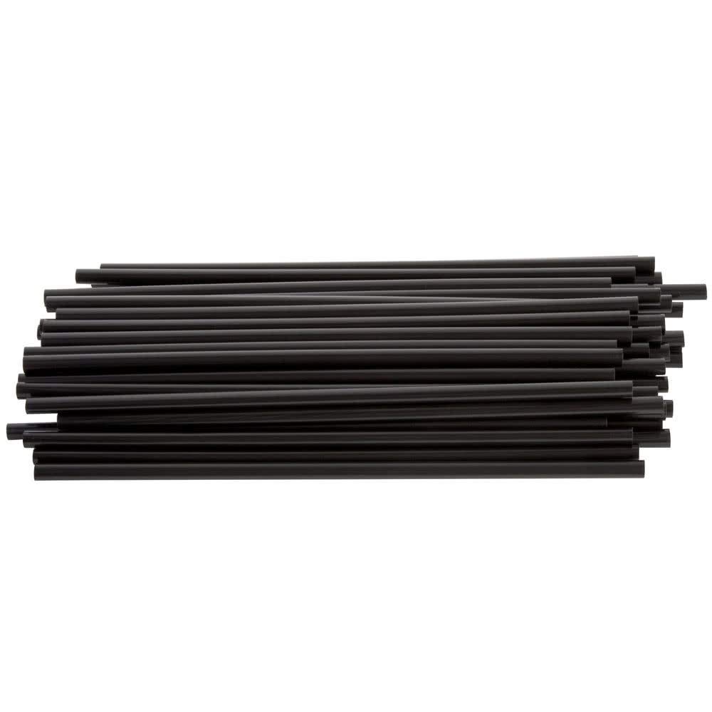 BWS 7 3/4" Jumbo Black Unwrapped Straw, Case of 5000