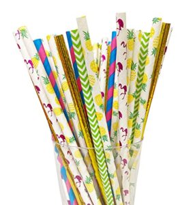 charmed hawaiian luau party paper straw set of 125 straws
