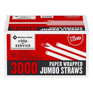 member's mark jumbo wrapped straws (7.75 in., 3,000 count)