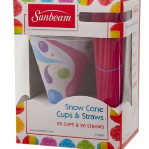 Sunbeam Cups and Straws for Ice Shaver, 20-Count