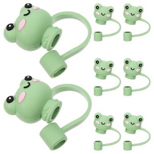 healeved 8pcs straw dust cap protective cap frog