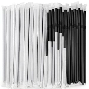 500 black straws individually wrapped - individually wrapped straws - drinking straws - black plastic straws - disposable straws - straws individually wrapped