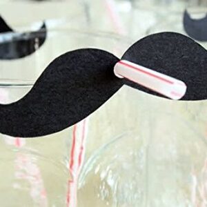 amscan Moustache Straws | 12 Ct.,Multi Color,9 1/4"